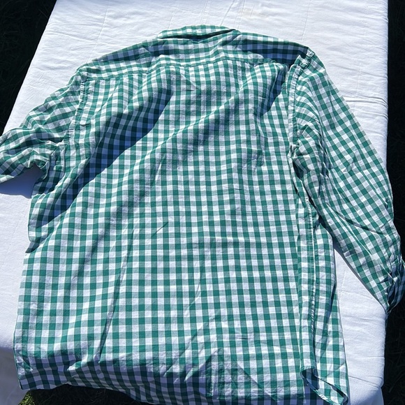 J.crew green and white plaid button down shirt - Picture 6 of 7